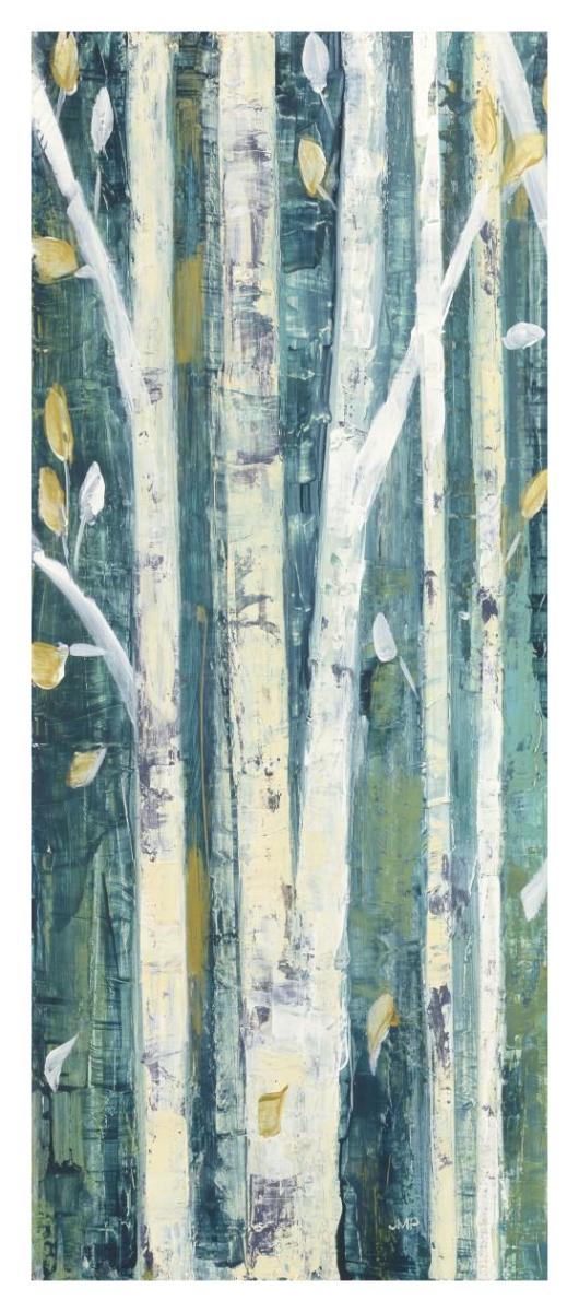 Birches in Spring Panel I -Paper Art-18"x42"