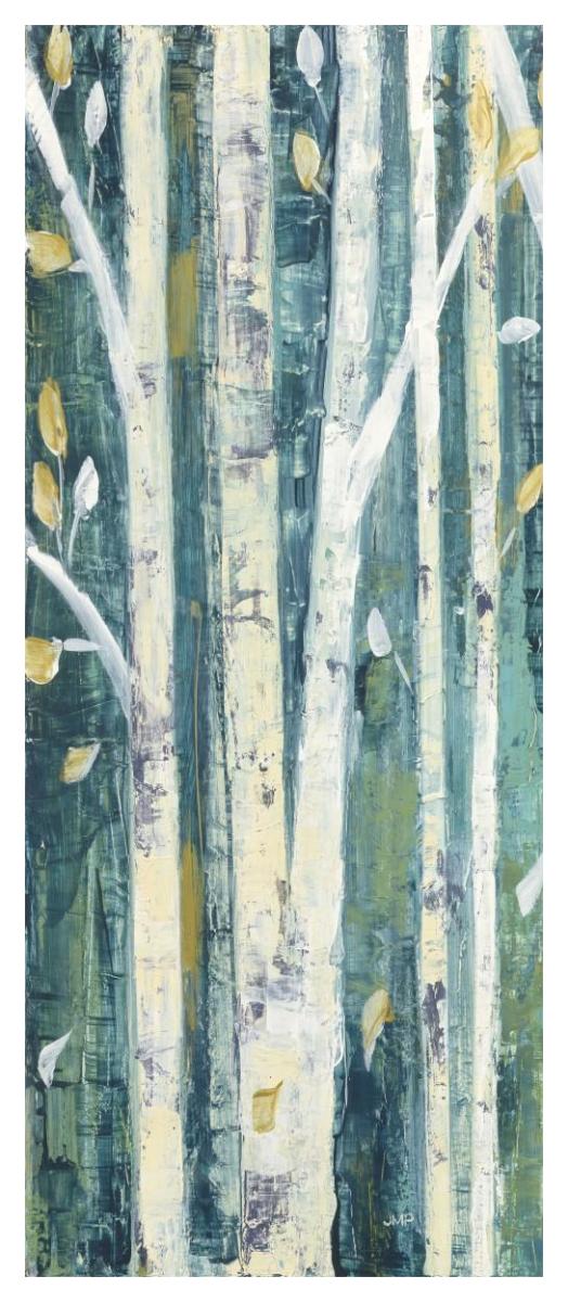 Birches in Spring Panel I -Paper Art-22"x52"