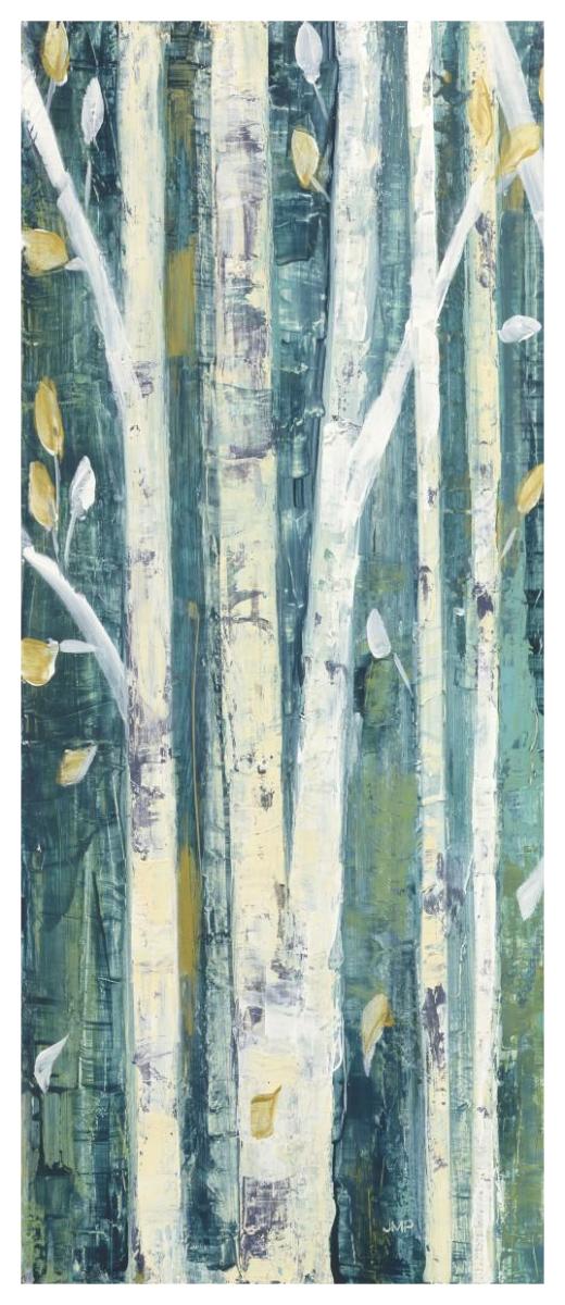 Birches in Spring Panel I -Paper Art-26"x62"