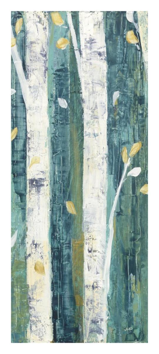 Birches in Spring Panel II -Paper Art-14"x32"