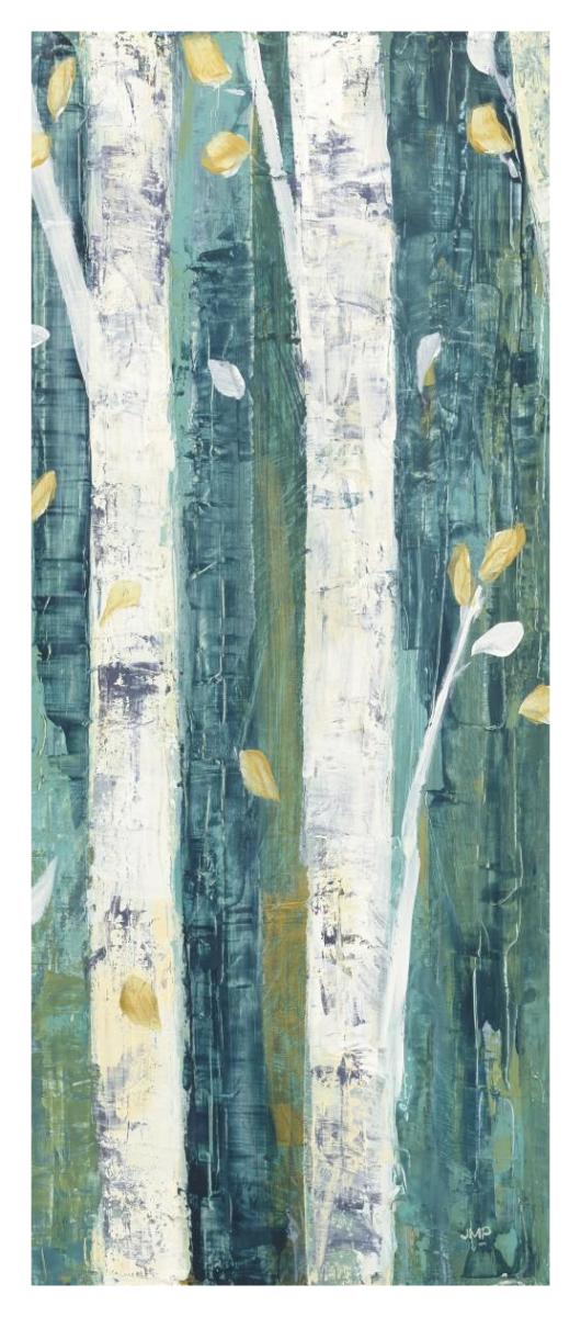 Birches in Spring Panel II -Paper Art-18"x42"