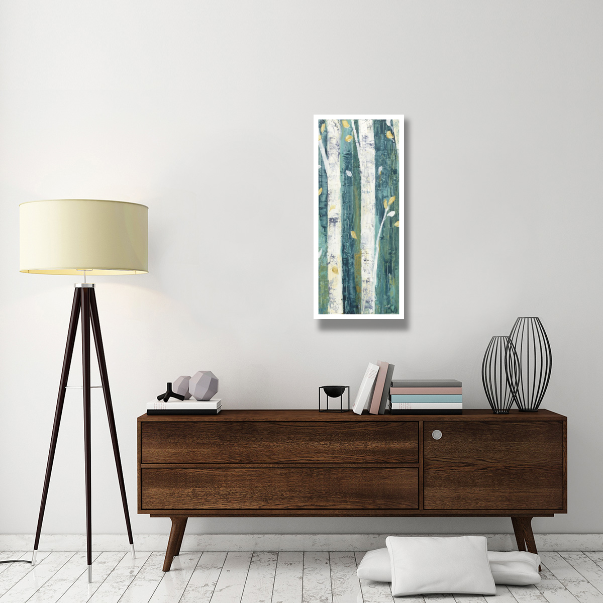 Birches in Spring Panel II -Paper Art-18&quotx42"