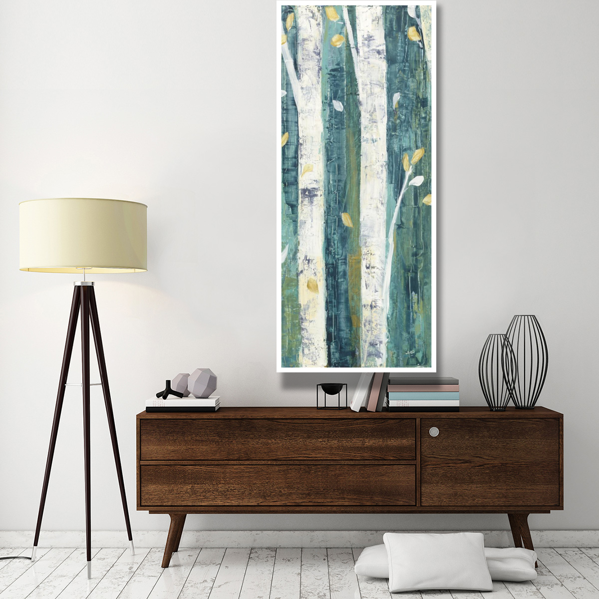 Birches in Spring Panel II -Paper Art-32&quotx77"
