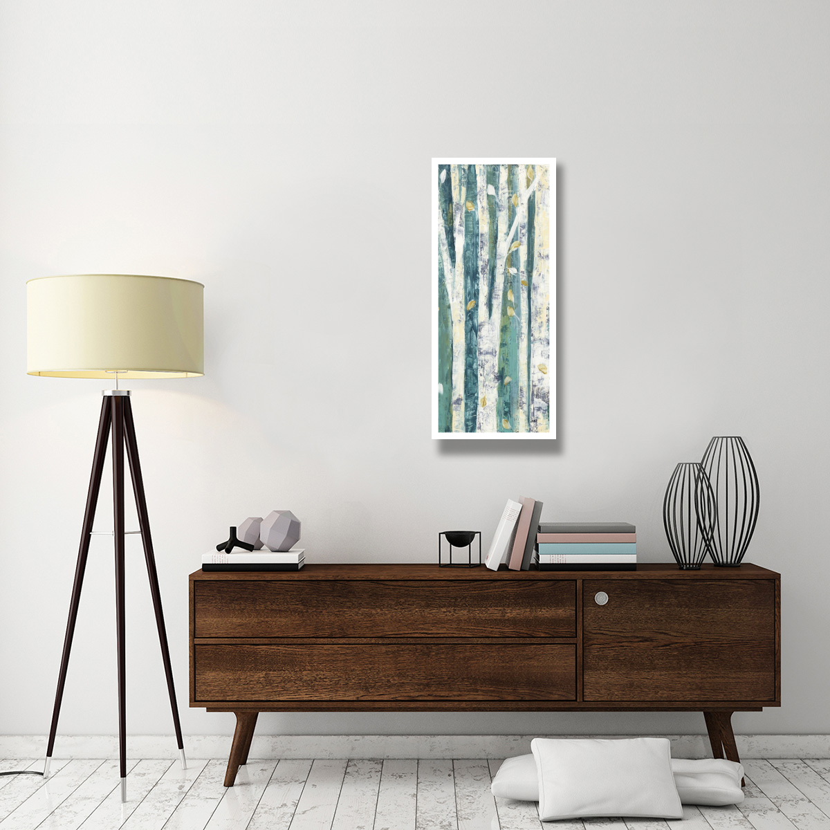 Birches in Spring Panel III -Paper Art-18&quotx42"