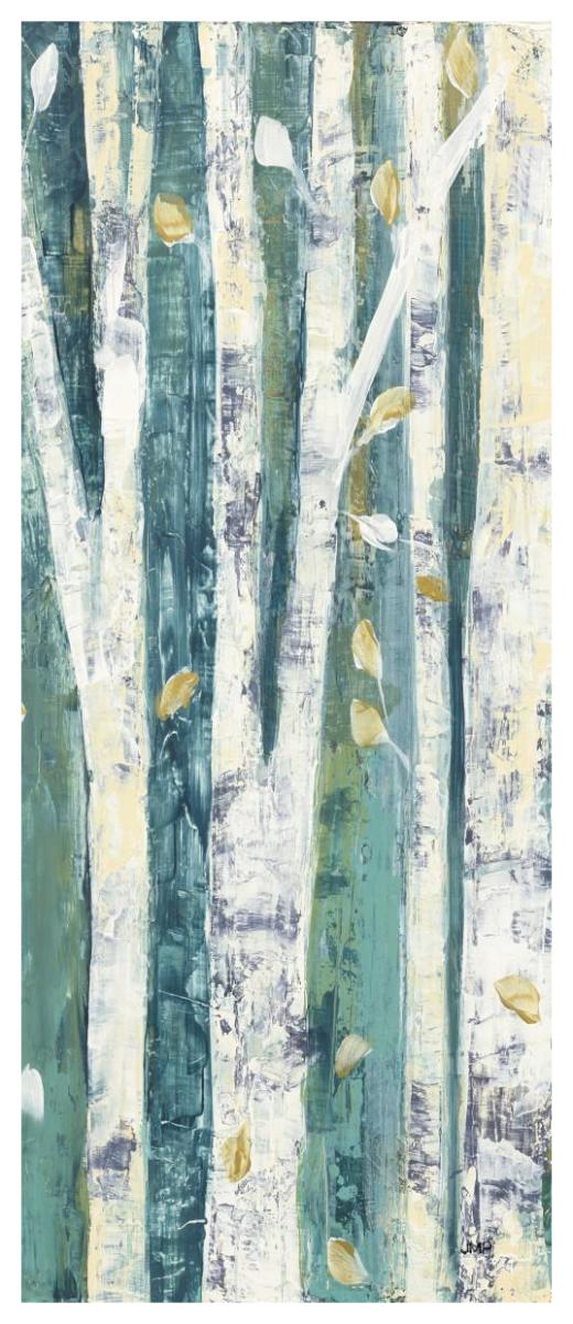 Birches in Spring Panel III -Paper Art-26"x62"