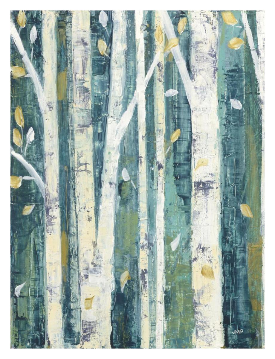 Birches in Spring II -Paper Art-14"x18"