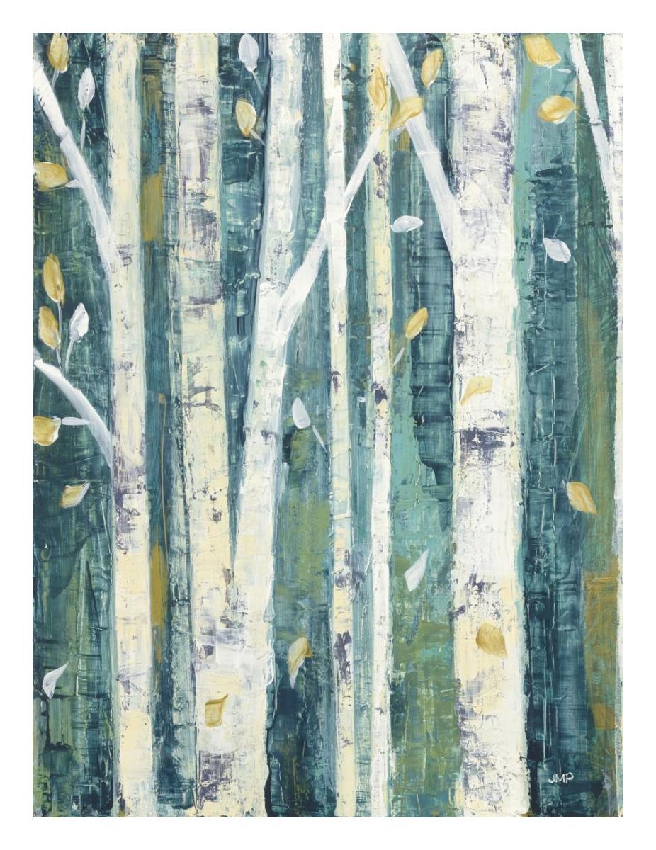 Birches in Spring II -Paper Art-20"x26"