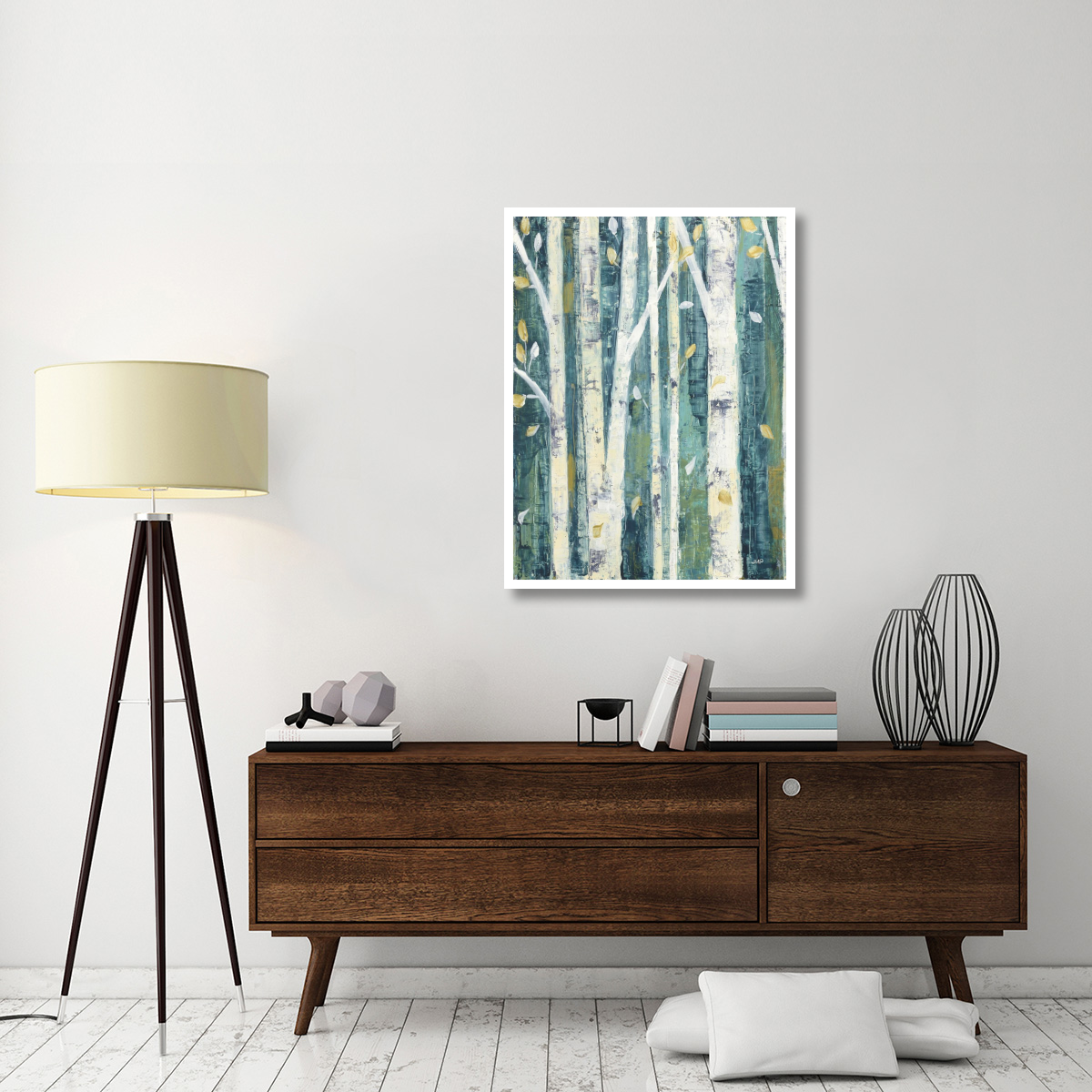 Birches in Spring II -Paper Art-32&quotx42"