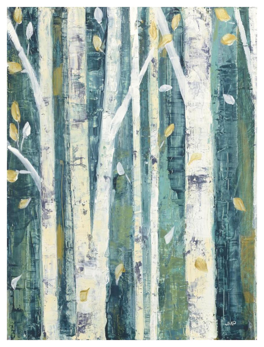 Birches in Spring II -Paper Art-38"x50"