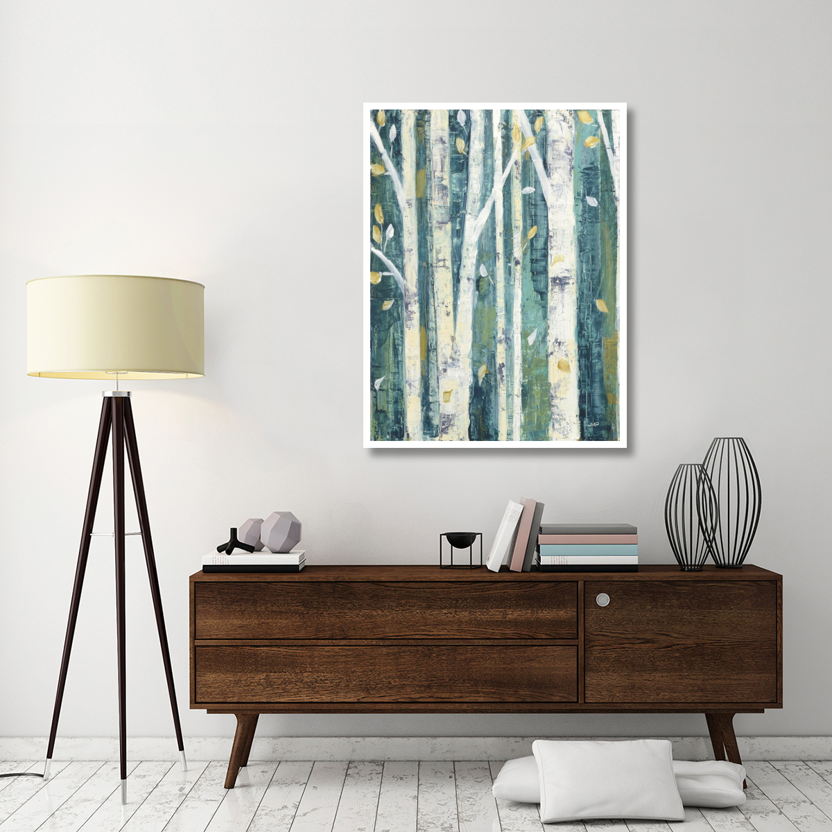 Birches in Spring II -Paper Art-38&quotx50"