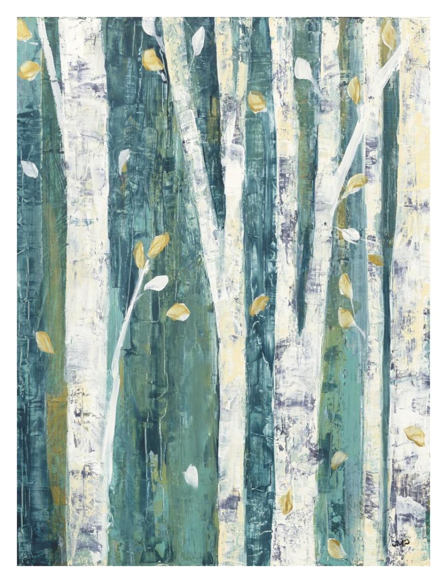 Birches in Spring III -Paper Art-14"x18"