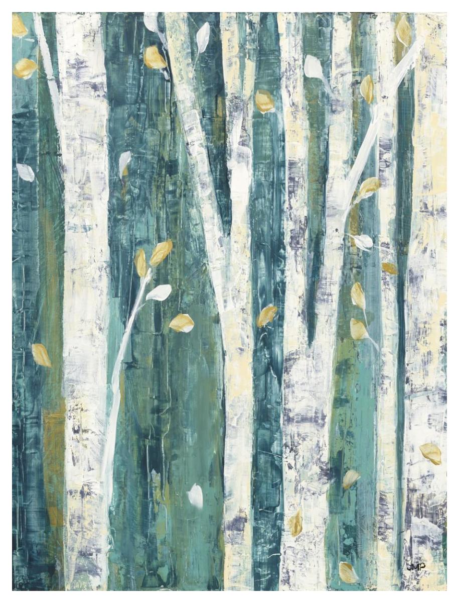 Birches in Spring III -Paper Art-38"x50"