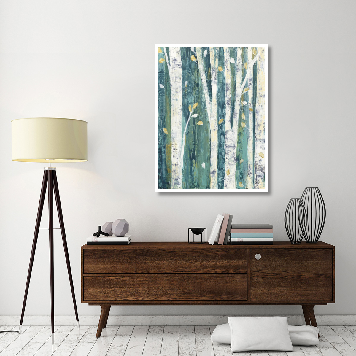 Birches in Spring III -Paper Art-38&quotx50"