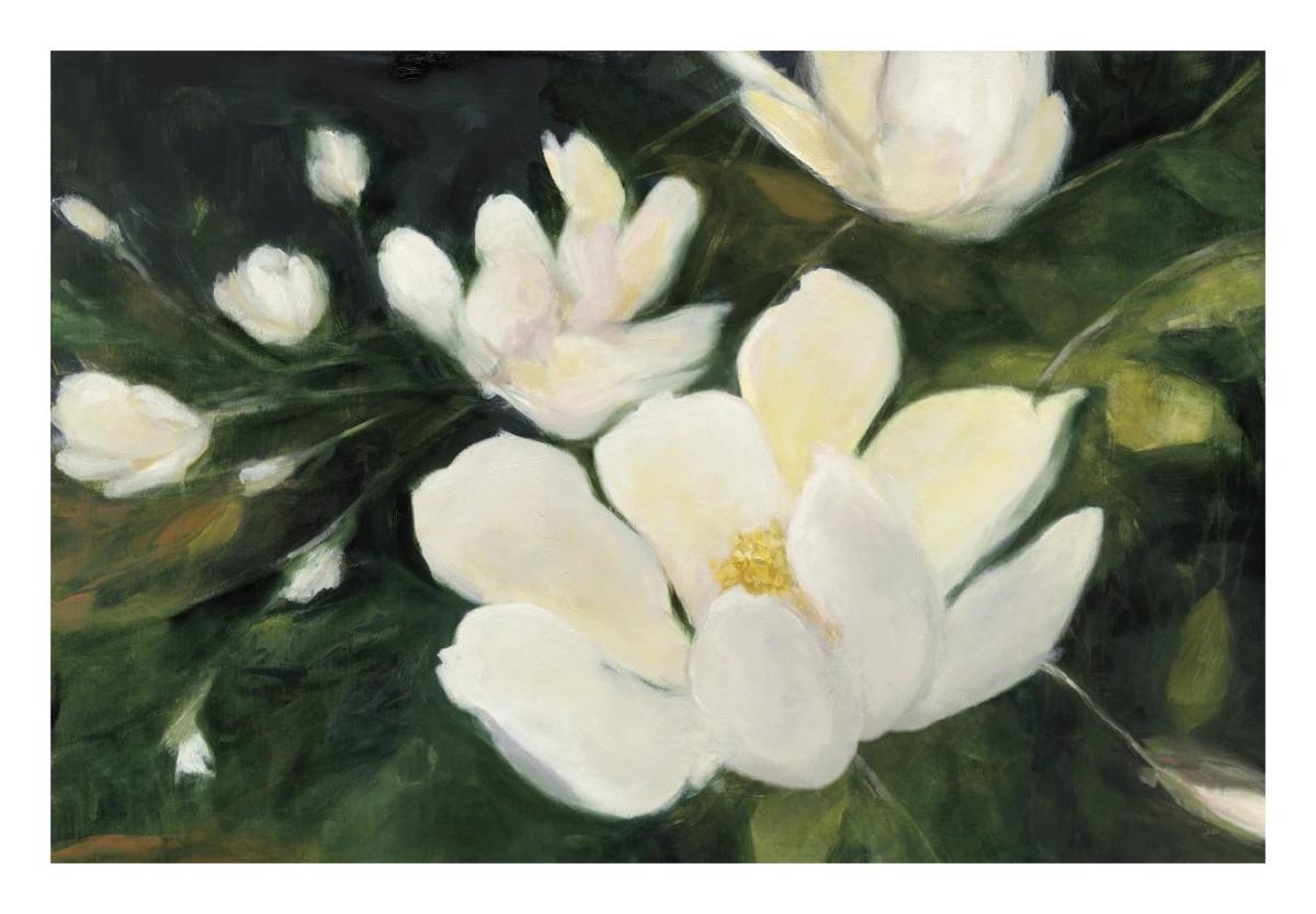 Magnolia Blooms Crop No Petal -Paper Art-26"x18"