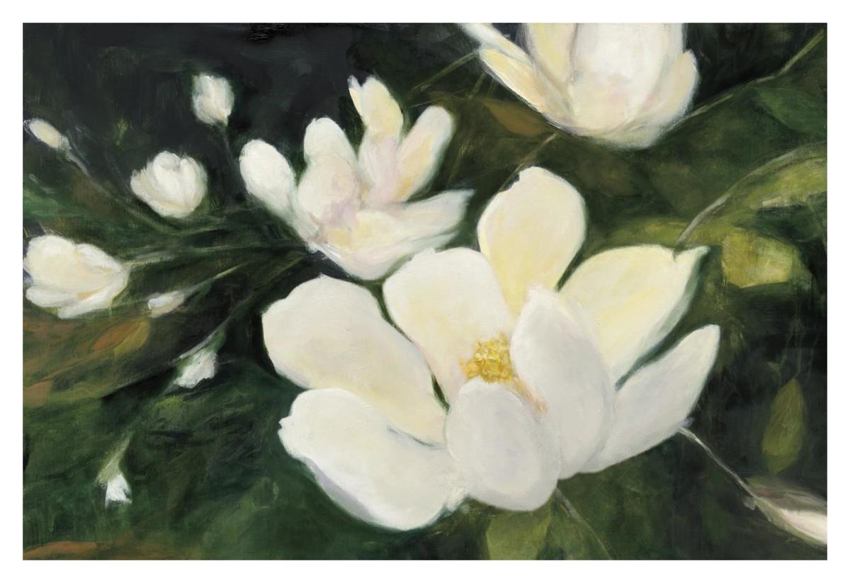 Magnolia Blooms Crop No Petal -Paper Art-38"x26"