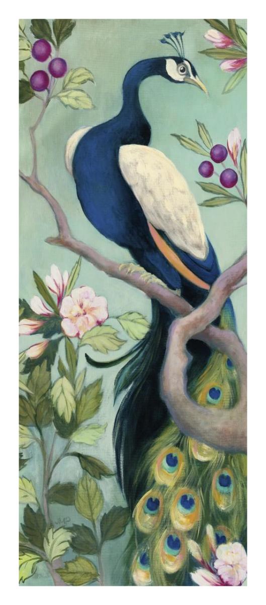 Pretty Peacock I -Paper Art-14"x32"
