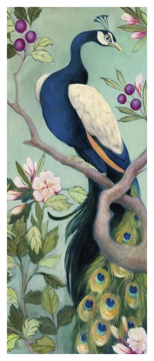 Pretty Peacock I -Paper Art-22"x52"