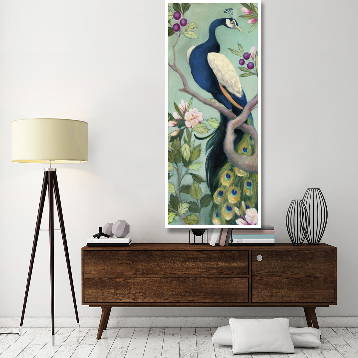 Pretty Peacock I -Paper Art-32&quotx77"