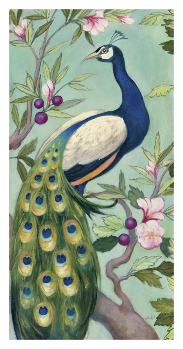 Pretty Peacock II -Paper Art-20"x38"