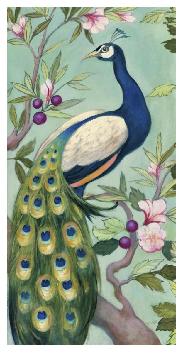 Pretty Peacock II -Paper Art-26"x50"