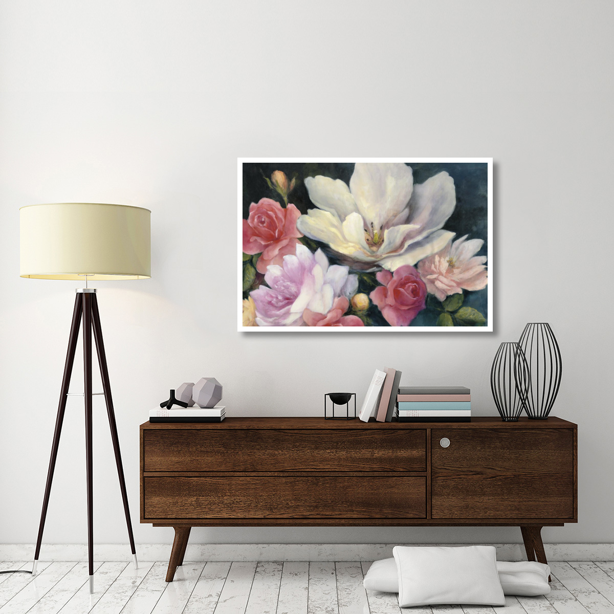 Flemish Fantasy Rose Crop -Paper Art-50&quotx34"