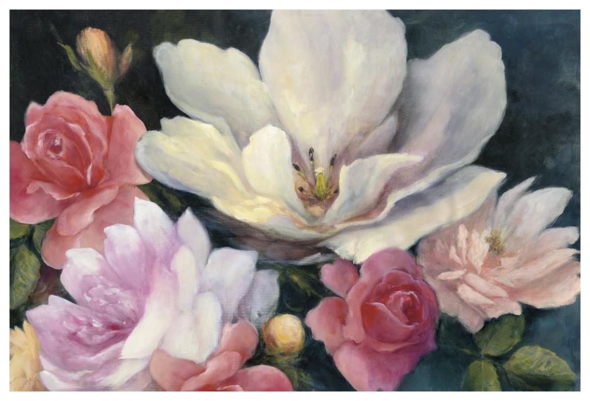Flemish Fantasy Rose Crop -Paper Art-62"x42"