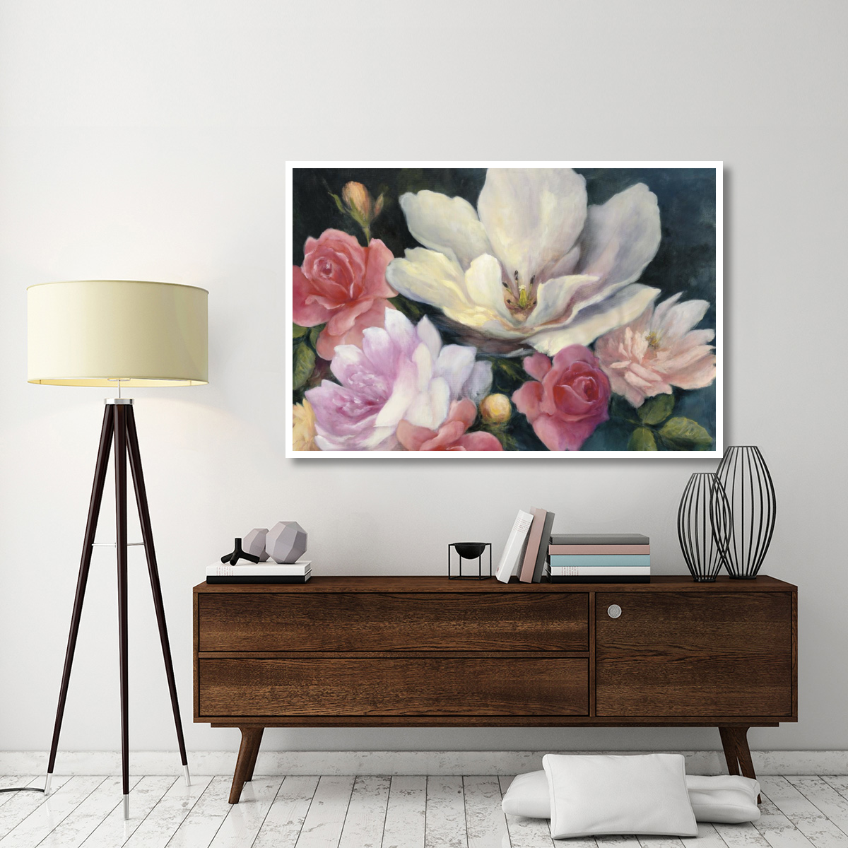 Flemish Fantasy Rose Crop -Paper Art-62&quotx42"