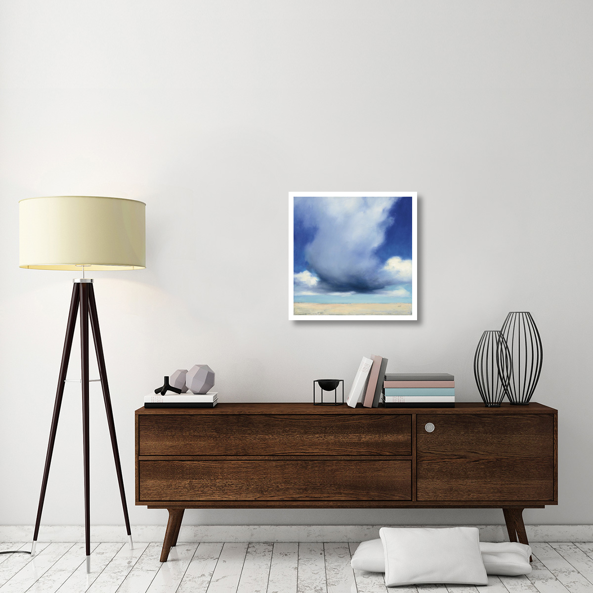 Beach Clouds I -Paper Art-26&quotx26"
