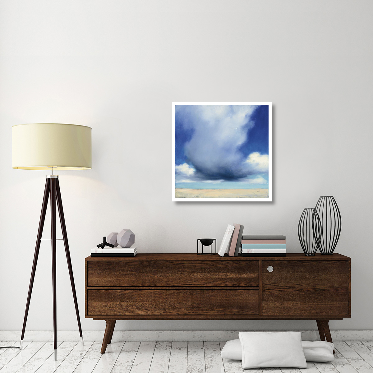 Beach Clouds I -Paper Art-32&quotx32"