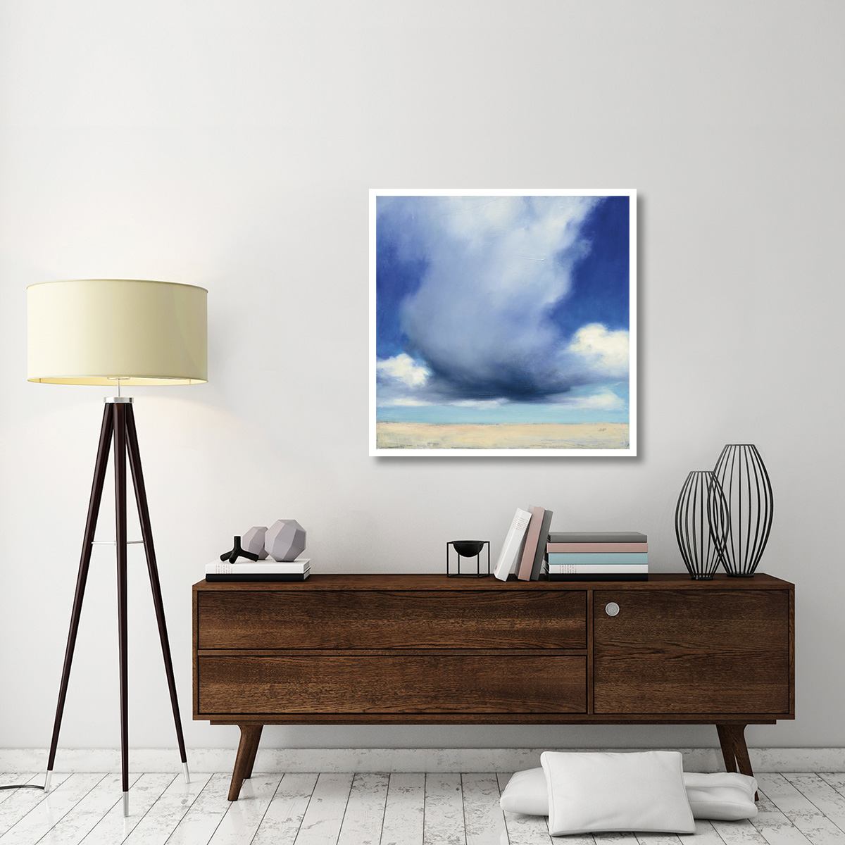 Beach Clouds I -Paper Art-38&quotx38"