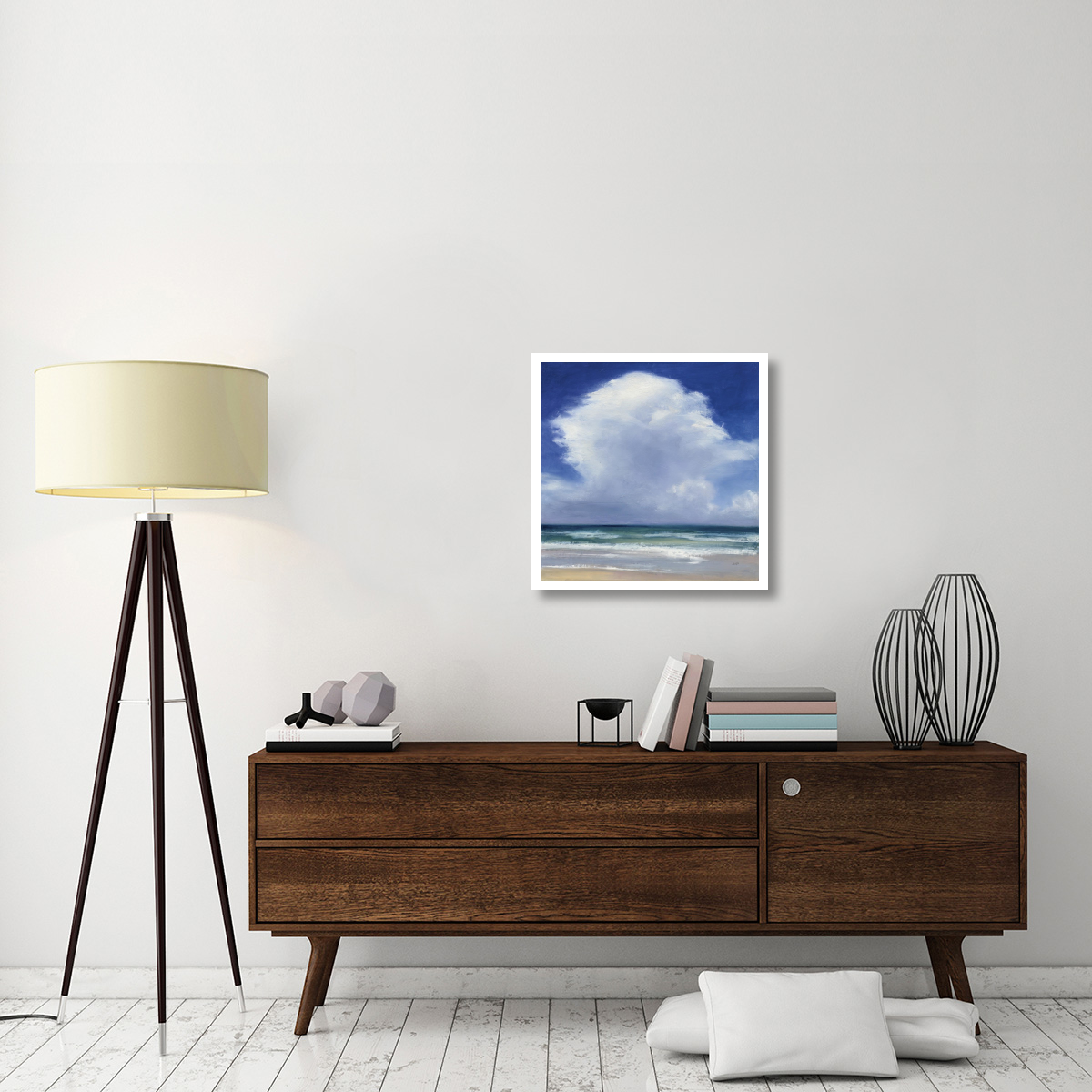 Beach Clouds II -Paper Art-26&quotx26"