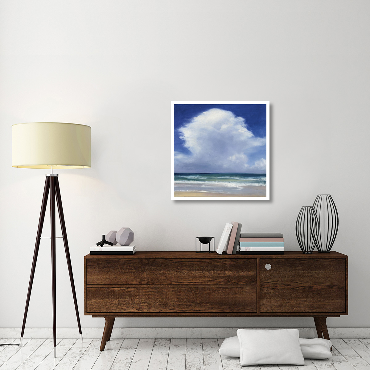 Beach Clouds II -Paper Art-32&quotx32"