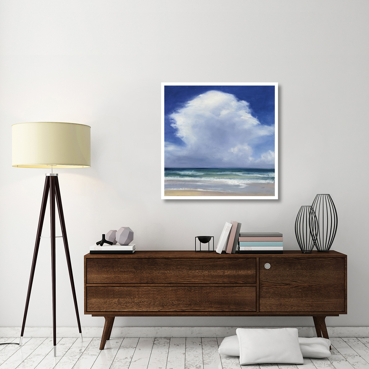 Beach Clouds II -Paper Art-38&quotx38"
