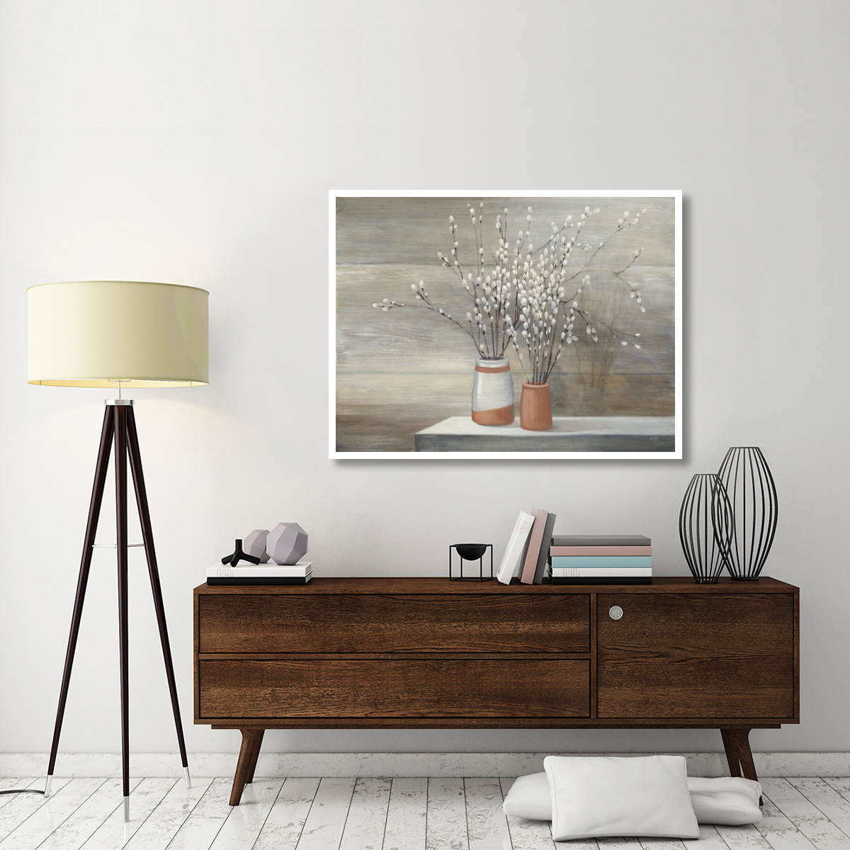 Pussy Willow Still Life -Paper Art-50&quotx38"