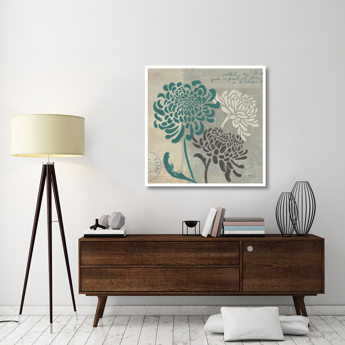 Chrysanthemums I -Paper Art-42&quotx42"