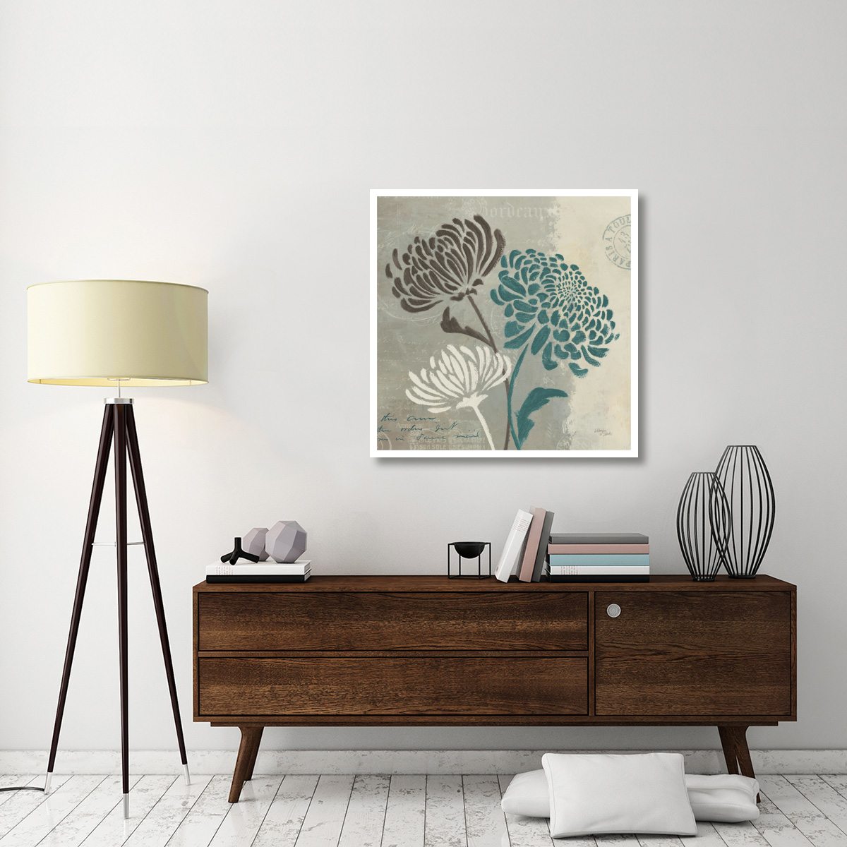 Chrysanthemums II -Paper Art-38&quotx38"