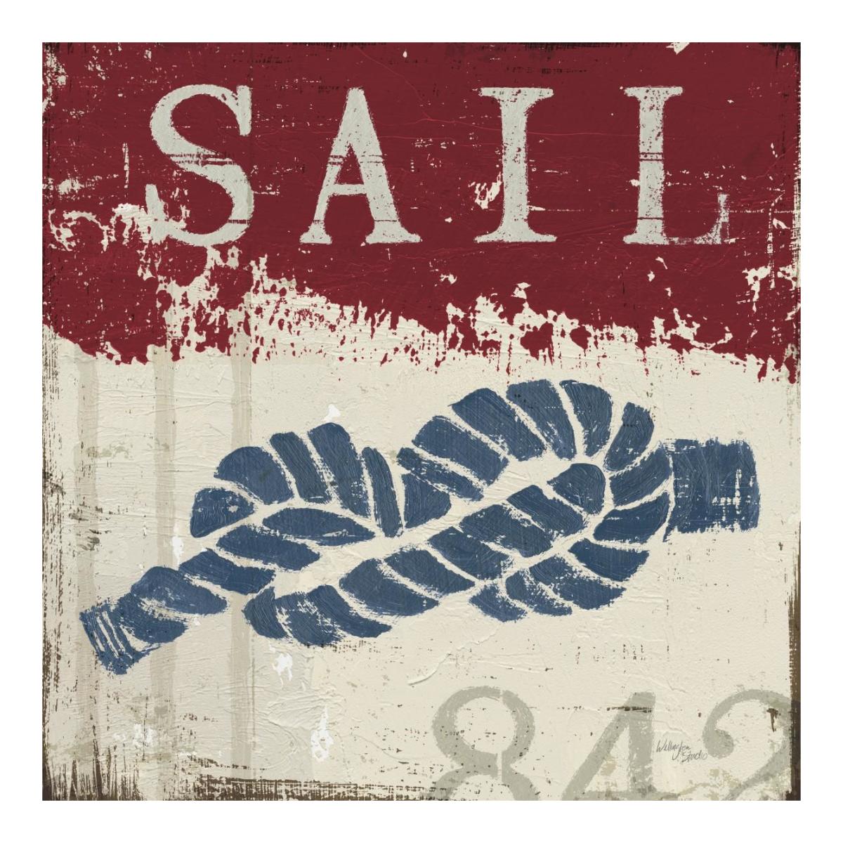 Nautical III Red -Paper Art-20"x20"