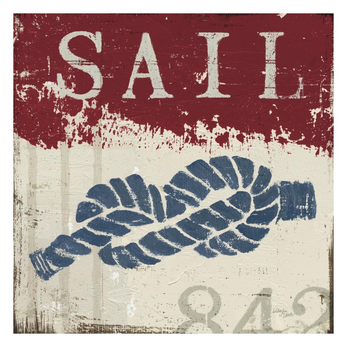 Nautical III Red -Paper Art-26"x26"