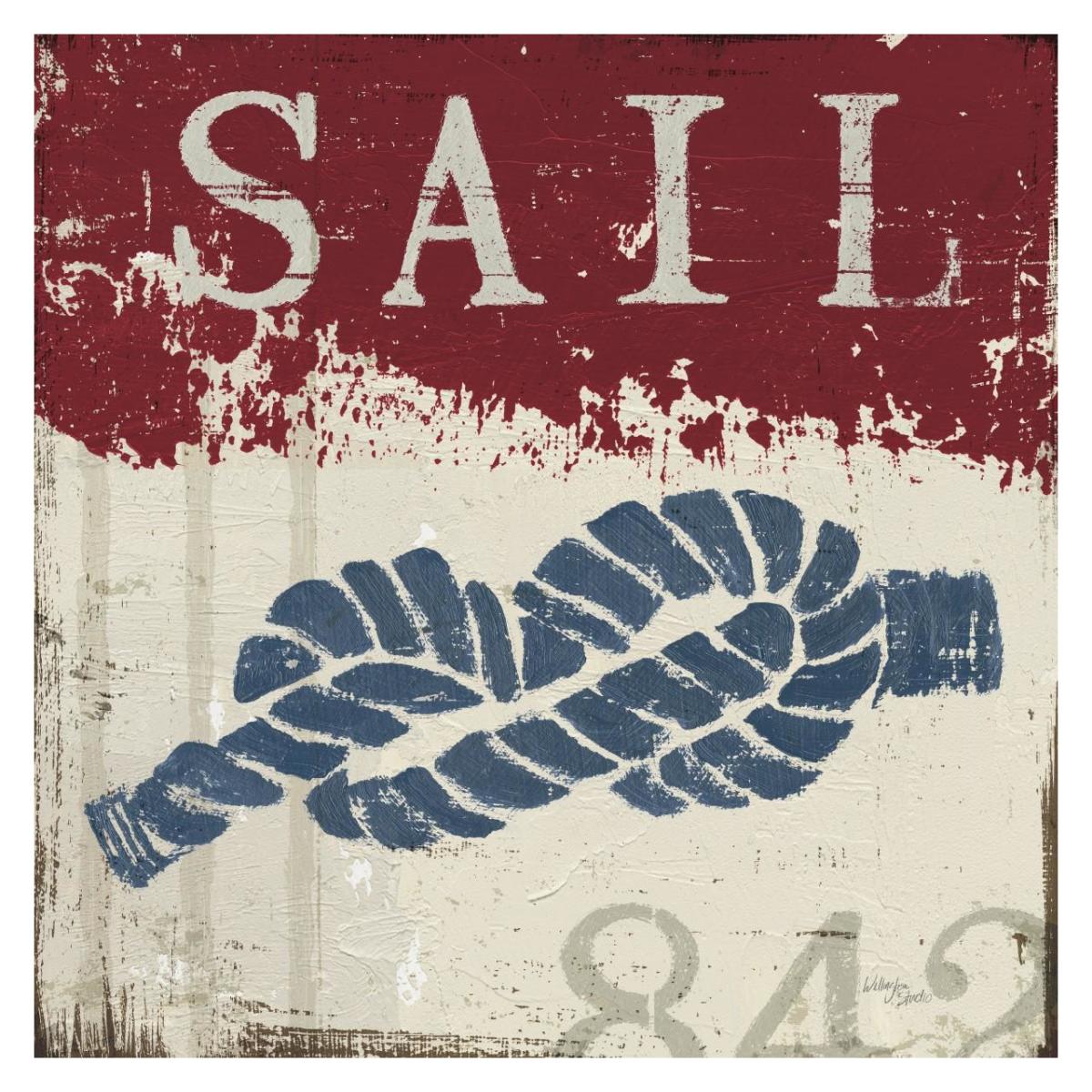 Nautical III Red -Paper Art-32"x32"