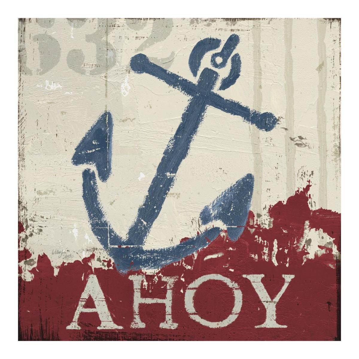 Nautical IV Red -Paper Art-20"x20"