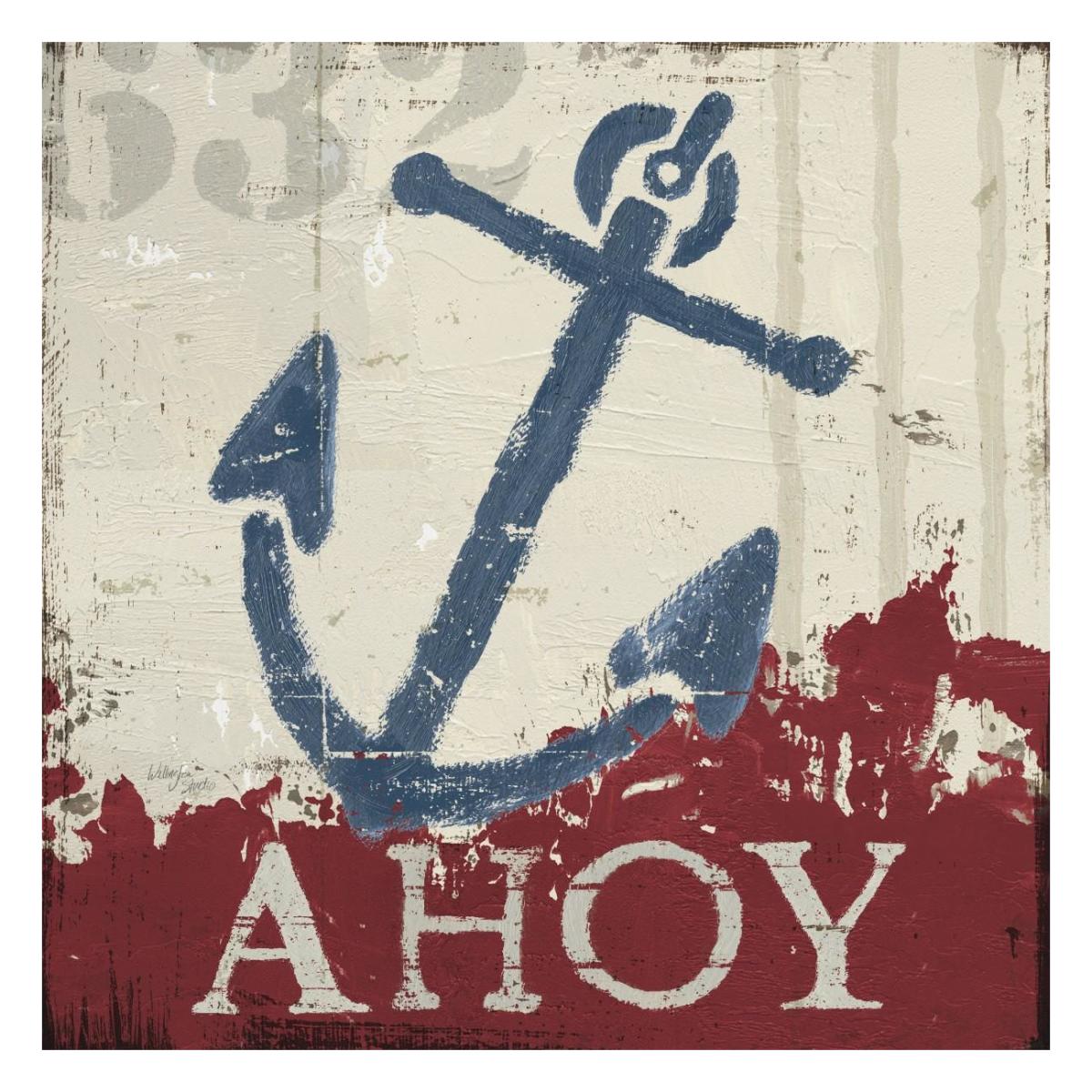 Nautical IV Red -Paper Art-26"x26"