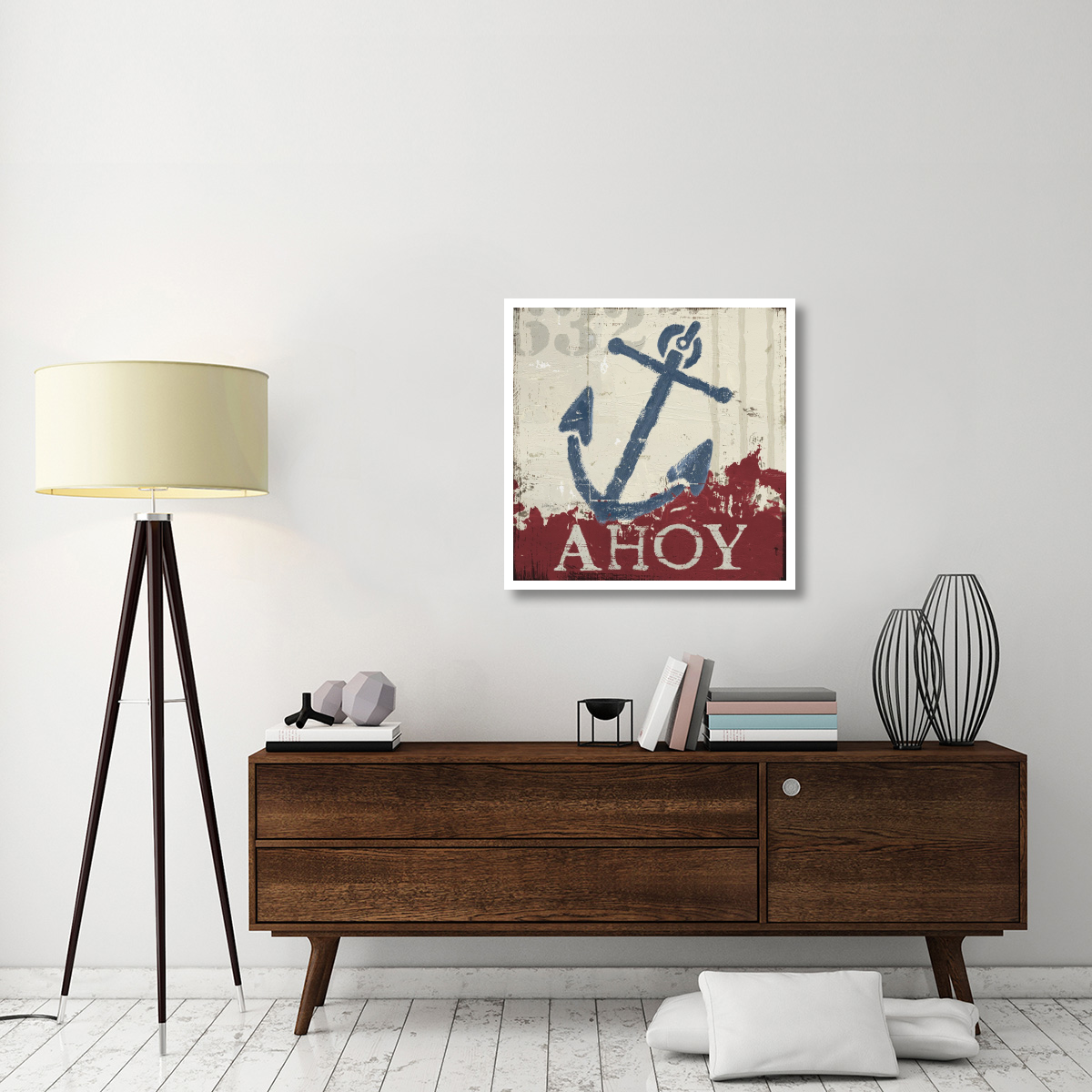 Nautical IV Red -Paper Art-32&quotx32"