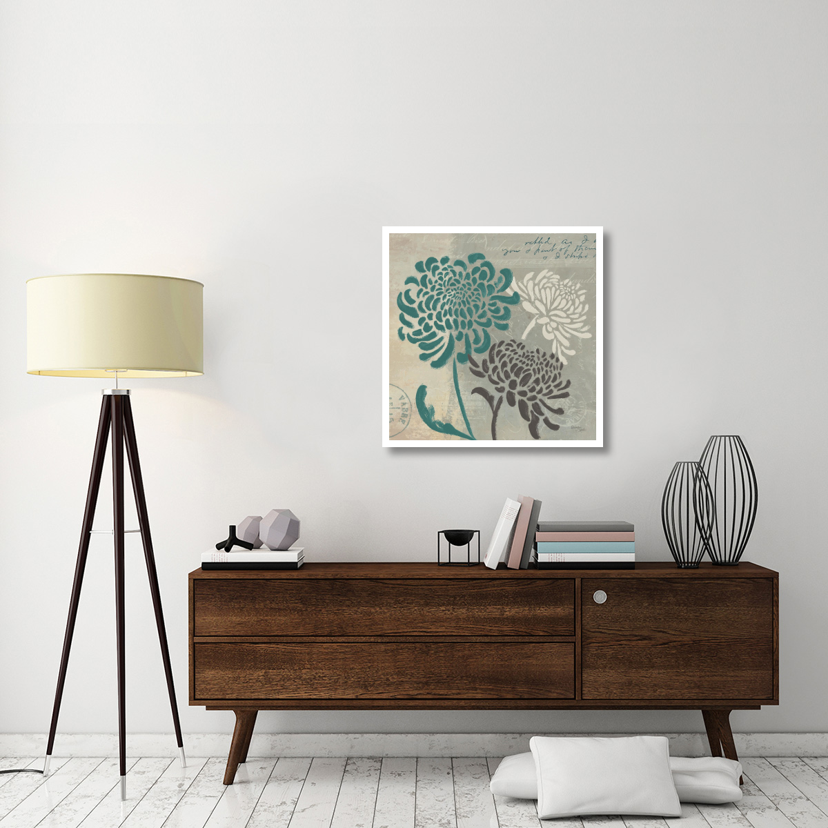 Chrysanthemums I -Paper Art-32&quotx32"