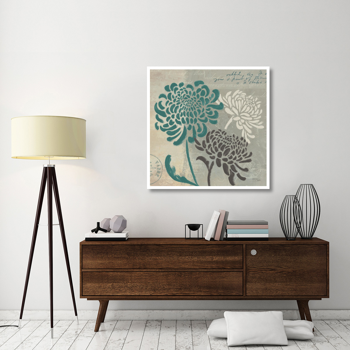 Chrysanthemums I -Paper Art-42&quotx42"