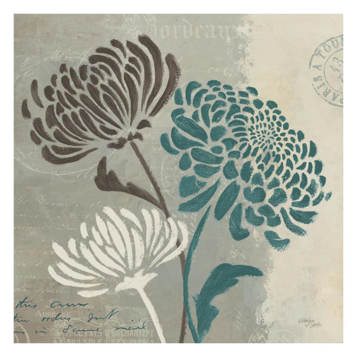 Chrysanthemums II -Paper Art-26"x26"