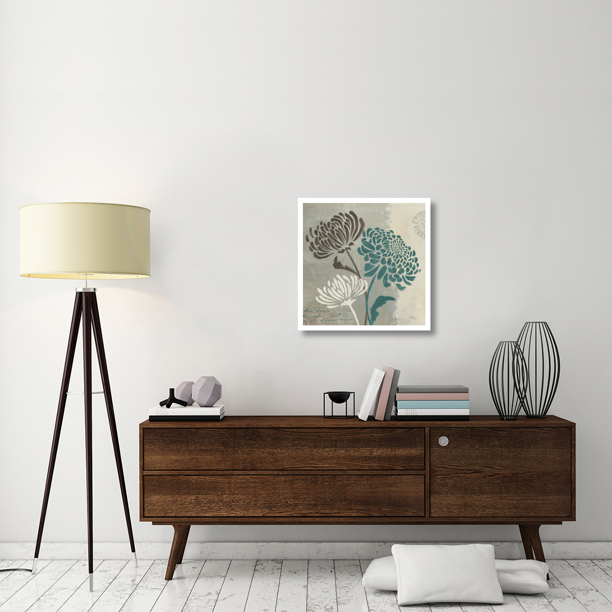 Chrysanthemums II -Paper Art-26&quotx26"