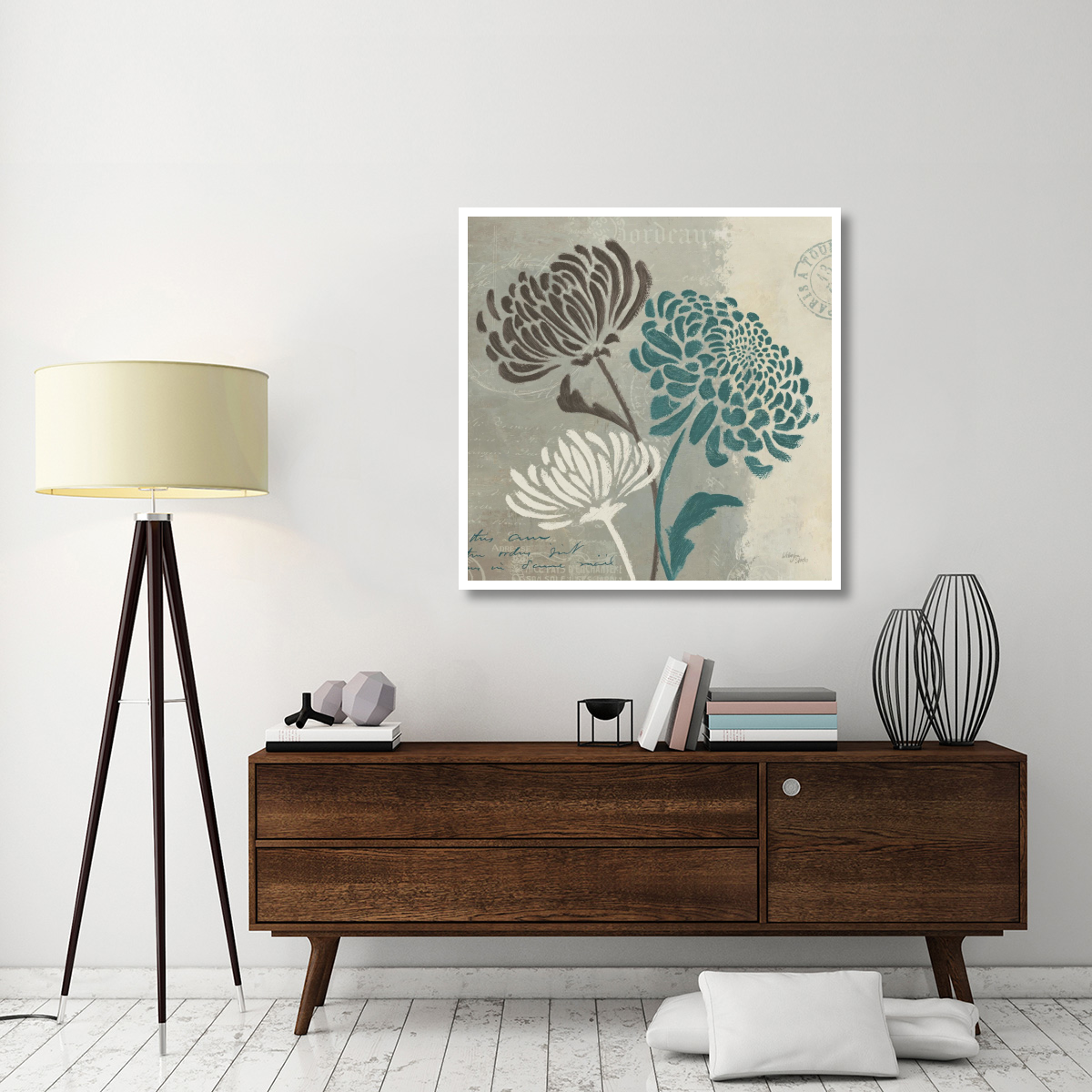 Chrysanthemums II -Paper Art-42&quotx42"