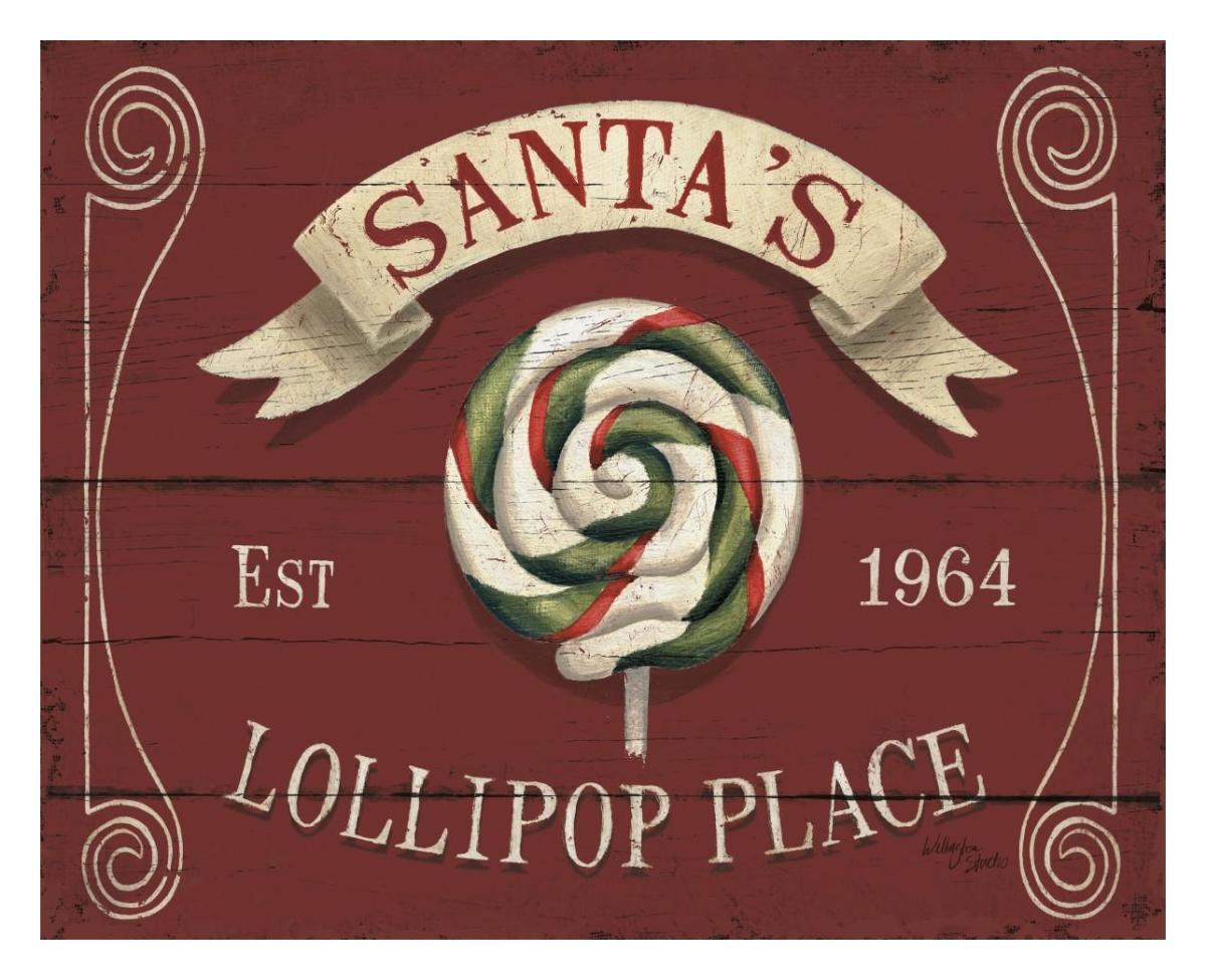 Holiday Candy Shops IV -Paper Art-30"x24"