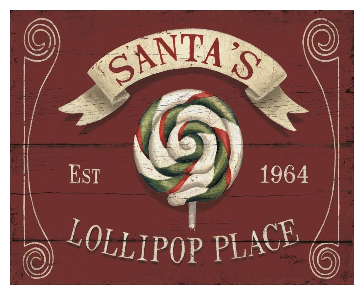 Holiday Candy Shops IV -Paper Art-37"x30"