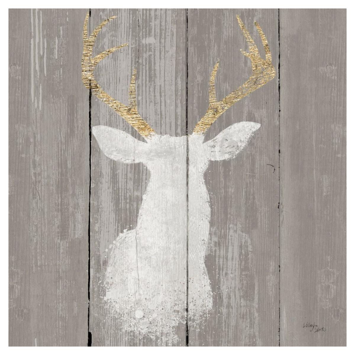 Precious Antlers I on Gray Wood -Paper Art-42"x42"